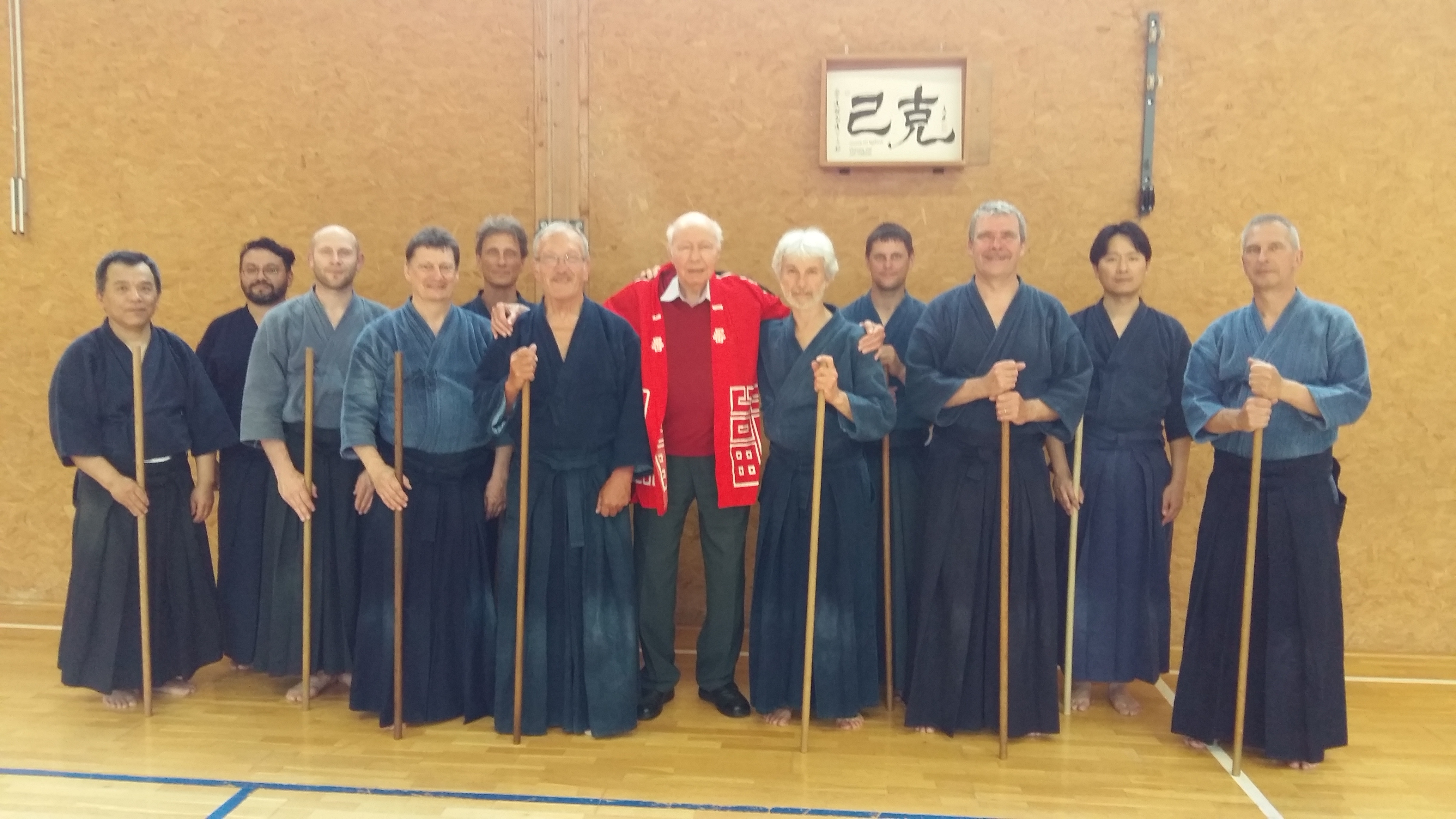 George visiting shinto muso ryu practice in Geneva